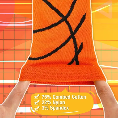Vista 3 de Shinymoon 112 Pcs Basketball Gifts Bulk 12 Pairs Basketball Socks for Girls Youth Athletic 100 Pcs Basketball Stickers