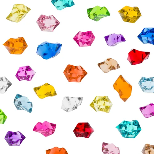 Vista 10 de Cristales redondos acrílicos de color (imitación de diamante), gemas de tesoro, para esparcir sobre la mesa, llenar jarrones, eventos, bodas