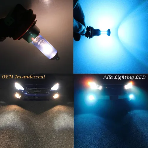 Vista 2 de Alla Lighting - Bombillas LED H8 H11, reemplazo para luces antiniebla o lámparas DRL, 8000K azul hielo 12V, H11LL, H8LL, H16, para automóviles