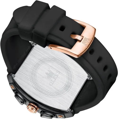 Vista 7 de OLEVS Relojes para hombre de lujo con cara grande, correa de silicona, impermeable, cronógrafo, bonito analógico, de cuarzo, casual, reloj