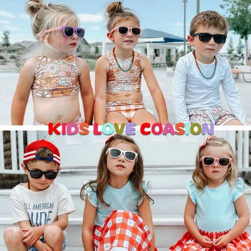 Vista 2 de Lentes de sol polarizados de goma elastómero termoplástico (TPEE) flexible, para niñas y niños de 3 a 9 años