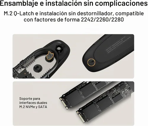 Vista 4 de ASUS Cobble M.2 NVMe® PCIe® Carcasa SSD portátil, USB-C® 3.2 Gen 2x1, velocidades de transferencia de hasta 10 Gbps, resistencia al agua y al polvo