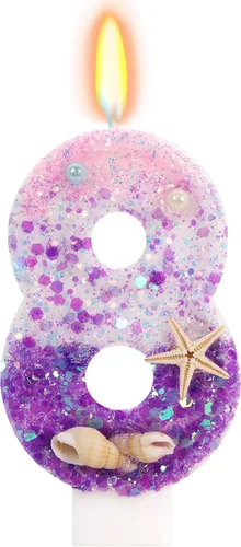 Vista 44 de Vela número 1 de estrella de mar de playa para decoración de pastel Plata