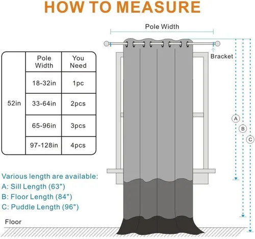 Vista 7 de Melodieux - Cortinas con ojales para ventana estilo Chevron para sala de estar, 52 x 96 pulgadas, color azul (1 panel)