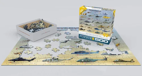 Vista 3 de EuroGraphics - Rompecabezas Helicópteros Militares, 500 piezas