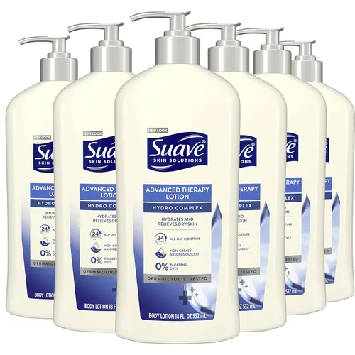 Vista 10 de Suave + Loción curativa avanzada para manos y cuerpo para mujeres con ceramidas para piel muy seca, hidratante, no grasosa, crema hidratante sin