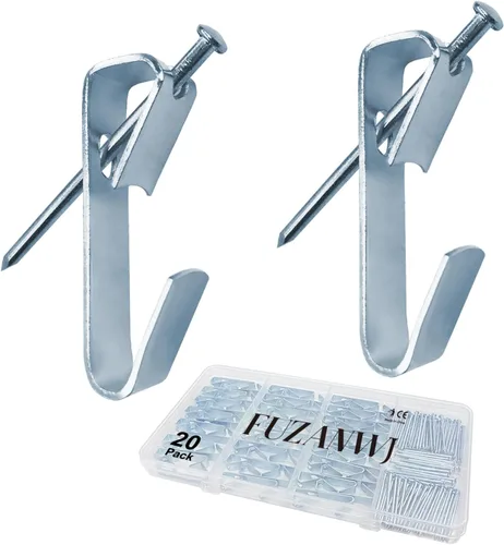 Vista 8 de FUZANWJ - Ganchos para cuadros (50 unidades a 50 libras), ganchos de fotos resistentes con clavos, kit profesional para colgar cuadros