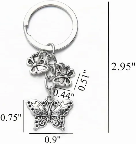 Vista 2 de PHAETON 20 llaveros con forma de mariposa para mochilas, bolsos, equipaje, regalo de cumpleaños, rellenos de bolsas de golosinas para mujeres