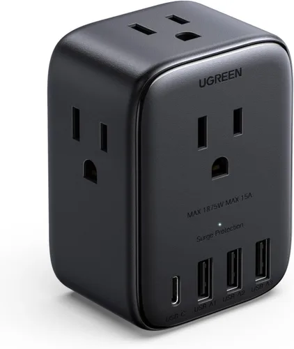 Vista 9 de UGREEN 20W 8-Port Multi Outlet Extender Protector de sobretensiones Regleta