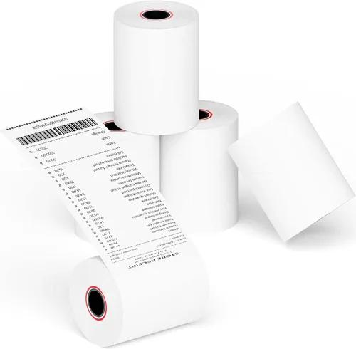 Vista 8 de [10 rollos] Rollos de papel térmico para recibos de 2 1/4 x 50, papel de alta calidad que se adapta a todos los terminales de tarjetas de crédito