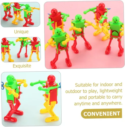 Vista 8 de 4 piezas de robot de cuerda para adultos, robots portátiles con diseños aleatorios y cuerda segura para juego en interiores y exteriores