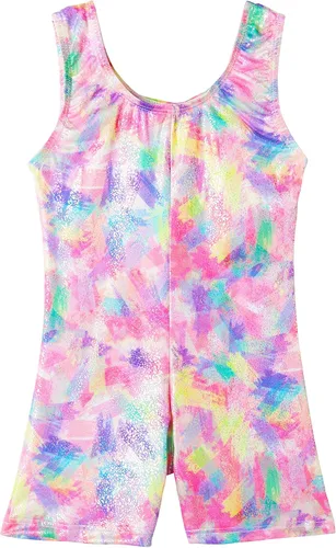 Vista 2 de QoozZ Leotardos de gimnasia con estampado de galaxia para niñas