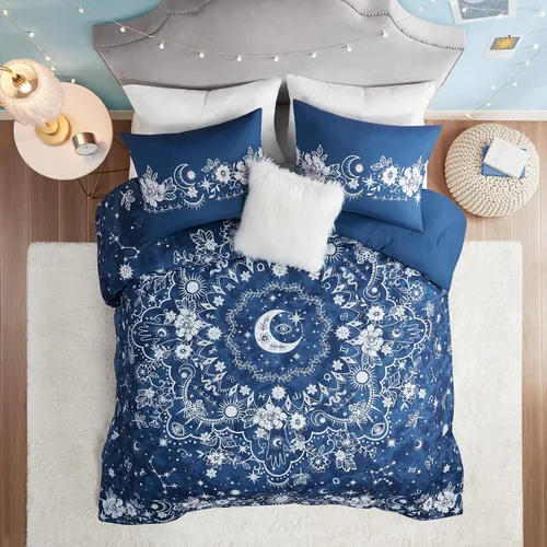 Vista 15 de Intelligent Design - Juego de edredón con diseño vibrante floral, ropa de cama para adolescentes para dormitorio de niñas, funda de almohada