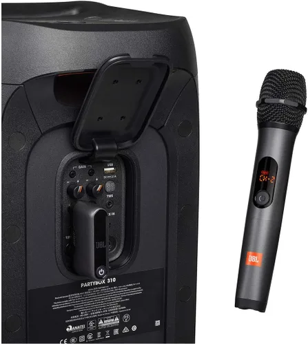 Vista 9 de JBL Sistema inalámbrico de dos micrófonos con receptor de doble canal, negro