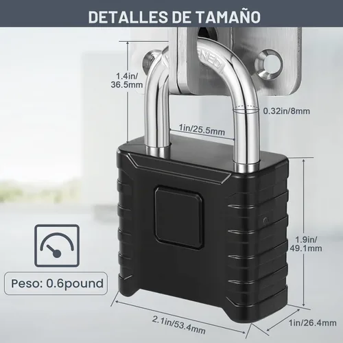 Vista 5 de ZHEGE Cerradura de combinación resistente al aire libre, cerradura