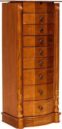 Vista 3 de Hives and Honey Florence Jewelry Armoire - Organizador de almacenamiento de joyas con 8 cajones forrados de fieltro, espejo de tocador, rollos