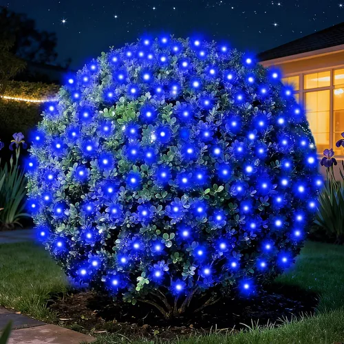 Vista 12 de Red de luces LED de Navidad para exteriores, decoraciones de Navidad para exteriores, 120 LED, 6 pies x 4 pies, con certificación UL, conectable