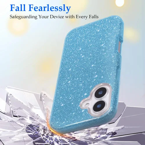 Vista 3 de MILPROX Funda compatible con iPhone 17 con purpurina de 6.3 pulgadas, elegante lujosa brillante resplandeciente bling centelleante funda carcasa