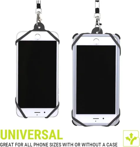 Vista 5 de Gear Beast Cordón para teléfono celular, funda de silicona para teléfono inteligente y correa para el cuello compatible con la mayoría de teléfonos
