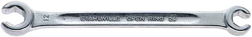 Vista 5 de Stahlwille 41080810 Llave de anillo abierto de doble extremo n.º 24 con hexágono, tamaño 0.315 x 0.394 in, métrica, cabeza angulada a 10 grados