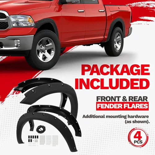 Vista 6 de ECOTRIC Guardabarros compatibles con Dodge Ram 1500/2011-2018 Ram 1500/2019-2023 Ram 1500 Classic Fleetside 2009-2010/2011-2018 Ram 1500 Classic