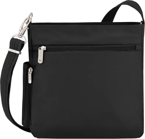 Vista 4 de Travelon Bolso cruzado cruzado clásico NS antirrobo, Negro -, Travelon Bandolera clásica antirrobo NS