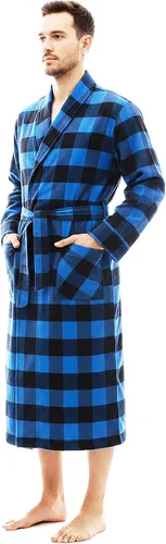 Vista 18 de NORTY Bata de baño suave de algodón cepillado para hombre, bata con cuello de chal, perfecta para baño, spa, dormitorio y más