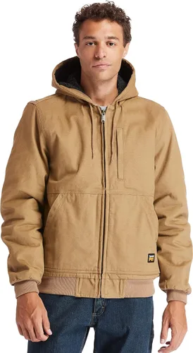 Vista 9 de Timberland PRO Chaqueta con capucha de lona con forro Gritman para hombre Marrón