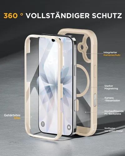 Vista 528 de Miracase Serie de vidrio para iPhone 11 de 6.1 pulgadas, funda protectora de cuerpo completo resistente mejorada con protector de pantalla de vidrio