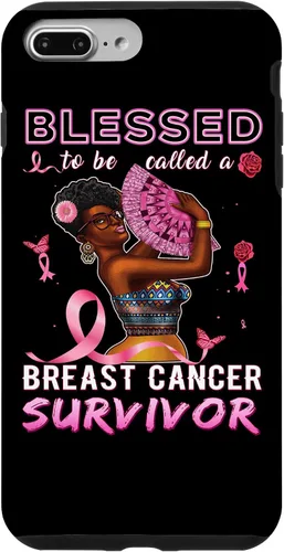 Vista 12 de iPhone 13 Pro Max Camisas afroamericanas contra el cáncer de mama para mujeres Blessed Survivor Case