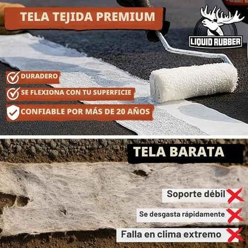 Vista 3 de Liquid Rubber Geo-Textile - Repara fugas - Repara y restaura, fácil de usar, rollo de 4 pulgadas x 160 pies
