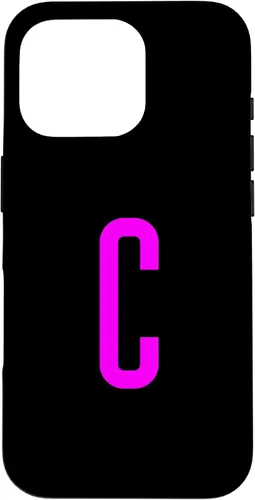 Vista 20 de iPhone 16 Letter C Magenta Favorite Initial Monogram Case