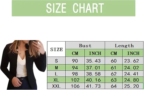 Vista 6 de Chaquetas de traje y chaqueta de negocios para mujer, casual, trabajo, oficina, chaqueta ligera ajustada con frente abierto