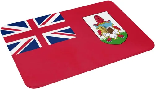 Vista 4 de Tapete de baño con diseño de bandera de Bermudas, antideslizante, de 16 x 24 pulgadas, para puerta de cocina