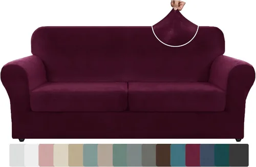 Vista 39 de ZNSAYOTX Fundas elásticas para silla de terciopelo de lujo con brazo, 2 piezas, para sala de estar, funda gruesa y suave, antideslizante, protector