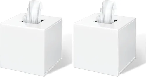 Vista 12 de FEMELI Cajas de pañuelos cuadradas de acrílico negro mate para baño