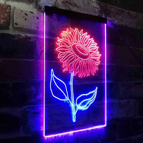 Vista 3 de ADVPRO Letrero de neón LED de doble color para sala de girasol, azul y rojo, 8.5 x 12 pulgadas st6s23-i3533-br
