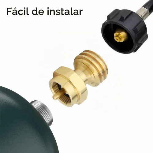 Vista 3 de Hooshing Adaptador de propano de 1 libra para cilindro desechable desechable, adaptador de tanque de propano de 1 lb a 20 lb para parrilla