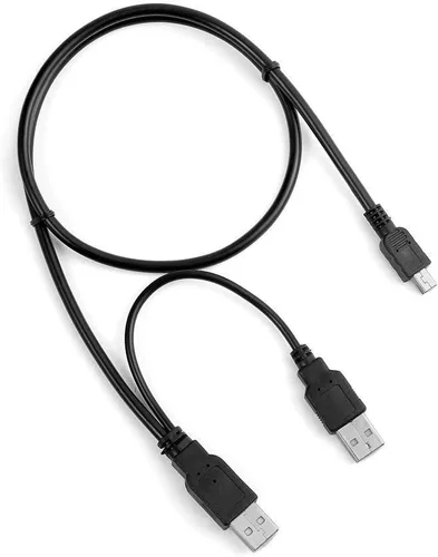 Vista 4 de MaxLLTo™ Cable de datos cargador USB Y para EMC Iomega eGo USB 2.0 disco duro portátil HDD