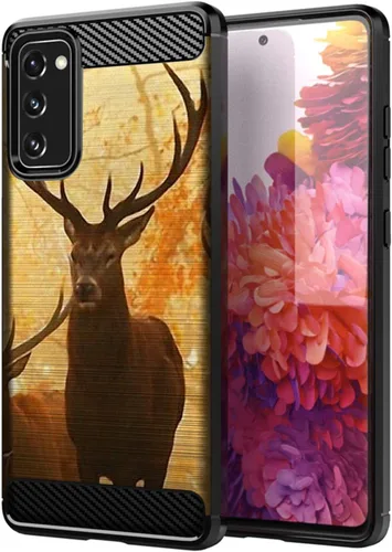 Vista 8 de CasesOnDeck - Funda de camuflaje compatible con Samsung Galaxy S20 FE (2020) / S20 FE 5G, textura de fibra de carbono, delgada, mate, con diseño