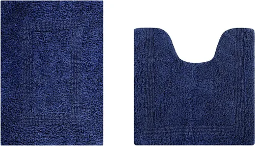 Vista 12 de Better Trends Alfombra de Inodoro en Forma de U Cubierta de Asiento de Inodoro de Lujo 100% Algodón Absorbente de Agua, Cubierta de Tapa Reversible