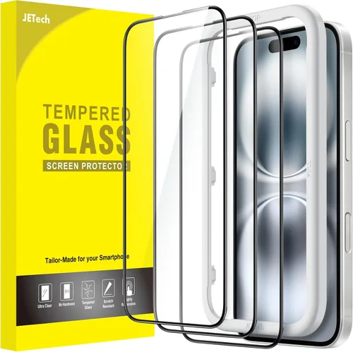 Vista 25 de JETech Protector de pantalla para iPhone SE 3/2, iPhone 8/7, negro, paquete de 3