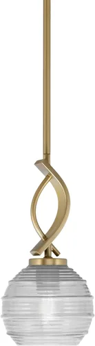 Vista 100 de Toltec Lighting Cavella Stem Colgado Mini colgante, acabado grafito, vidrio de muselina blanca de 4 pulgadas