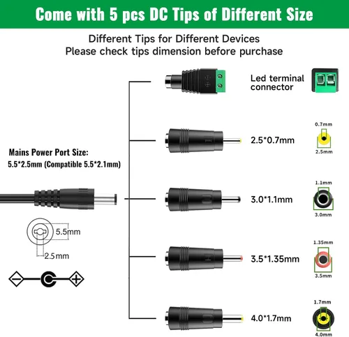 Vista 4 de Adaptador de fuente de alimentación de 9 V, 1.5 A, 1 A, CA 100-240 V a CC 9 V, compatible con Arduino UNO MEGA, Schwinn Elliptical 270 470, Crosley