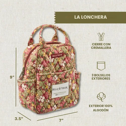 Vista 3 de Bella Taylor Bolsa de almuerzo, bolsa de almuerzo acolchada, jardín