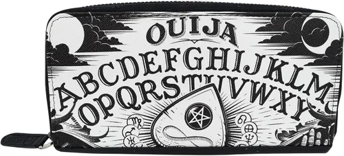 Vista 2 de Licor Brand Black Magic Ouija Board y Planchette Zip Around Cartera de embrague, Negro -, Cartera con cremallera