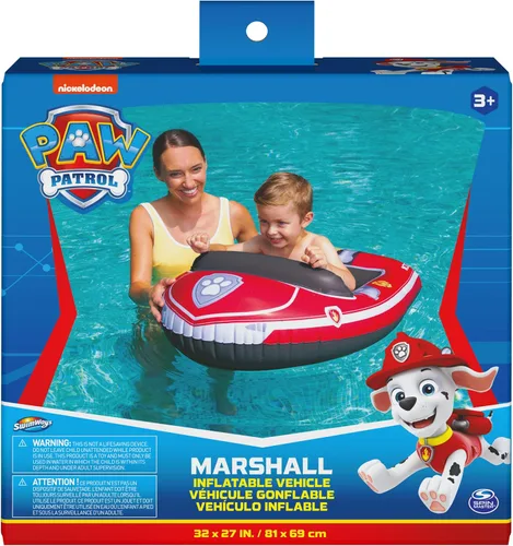 Vista 6 de Swimways Nickelodeon Paw Patrol Marshall - Vehículo acuático inflable para niños a partir de 3 años