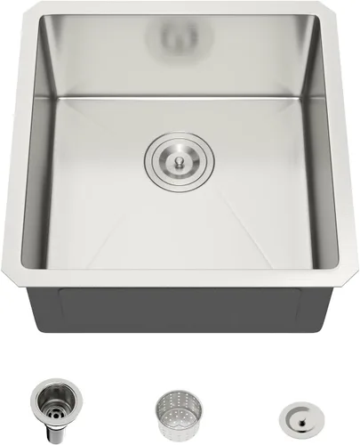 Vista 11 de Mocoloo Fregadero de barra bajo encimera de 13 pulgadas color negro plomizo – Fregadero de cocina pequeño de acero inoxidable T304 de 13 x 15
