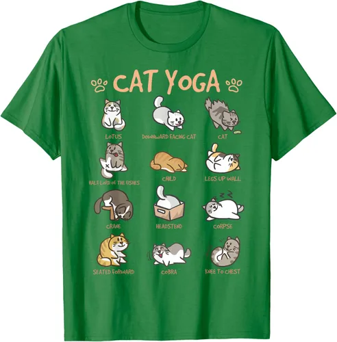 Vista 5 de Cat Yoga Poses Cats Practicing Mindfulness Meditación Kitten - Camiseta, Negro, S