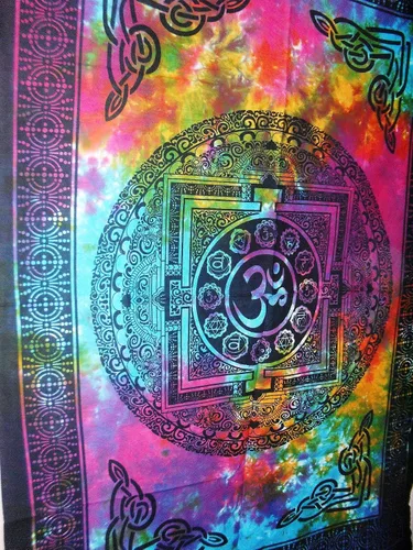 Vista 4 de Traditional Jaipur Om - Póster artístico para pared, tapiz hippie, decoración de dormitorio indio, arte de pared bohemio, colgante de pared